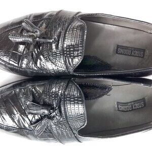 Stacy Adams Genuine Snakeskin Black Leather Upper Tassel Loafer Men Shoes 9.5 M